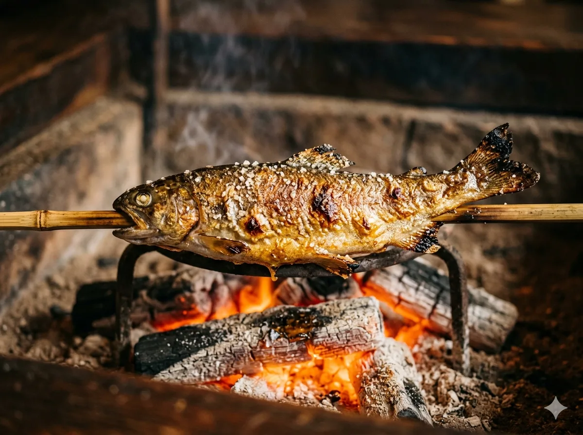 ニジマスの塩焼き